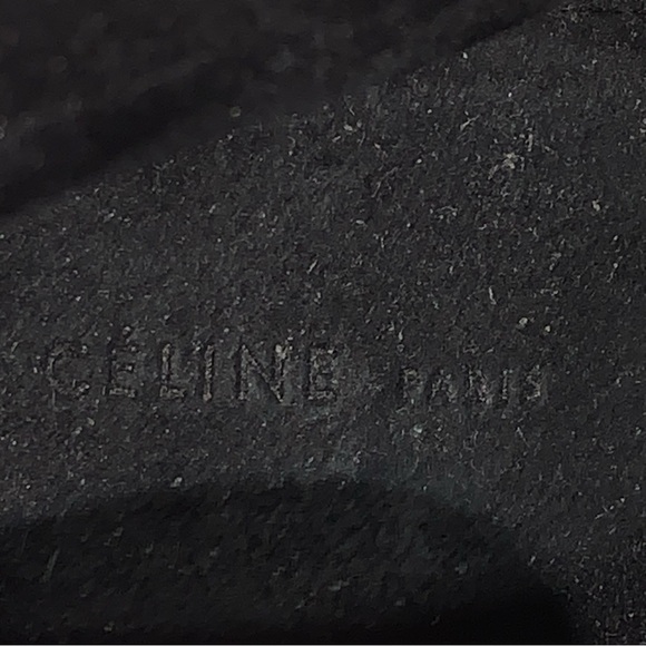 CELINE size 37.5 black/brown color block 2tone CALFSKIN platform wedge BOOTIES - Picture 4 of 16